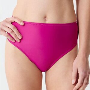 J Crew High Waist Full Coverage Bikini Bottom Hot Pink